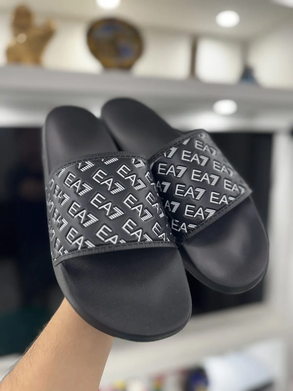 Sandalias Ea7 Negro letras pequenas