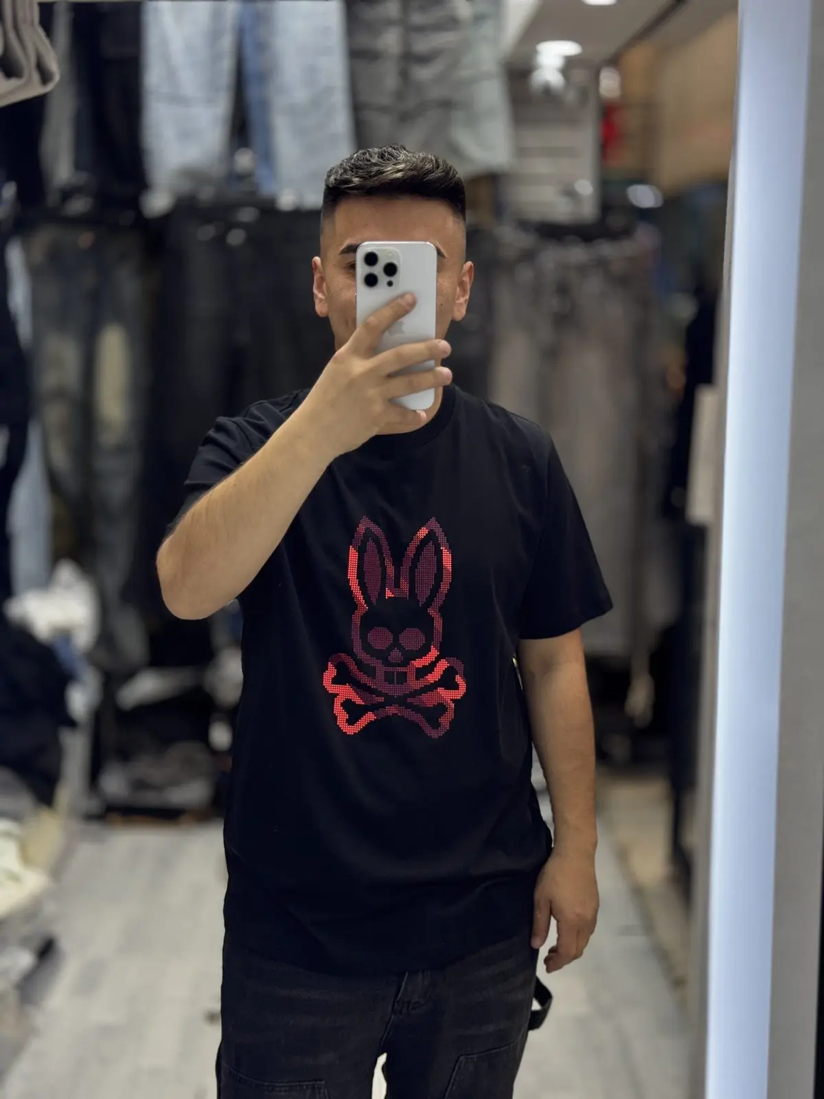Polera Pancho negra rosa L