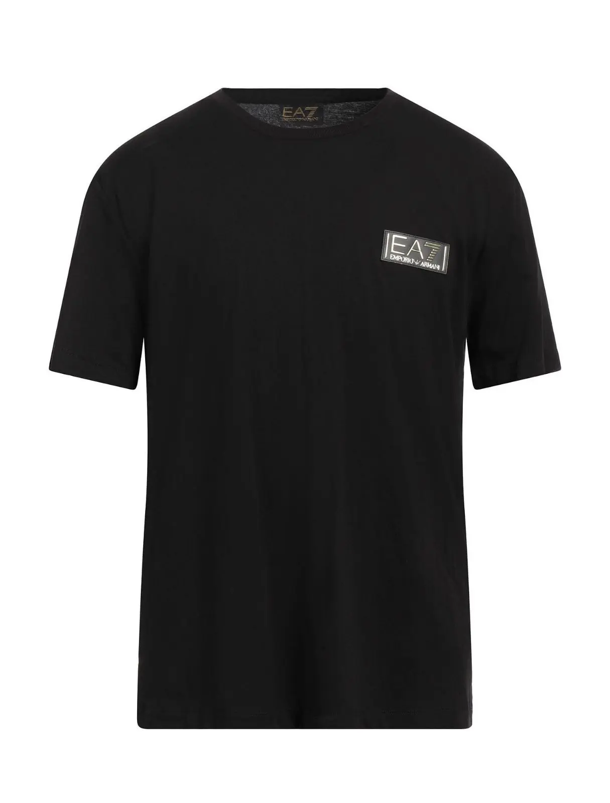 Polera Ea7  negra logo dorado pecho
