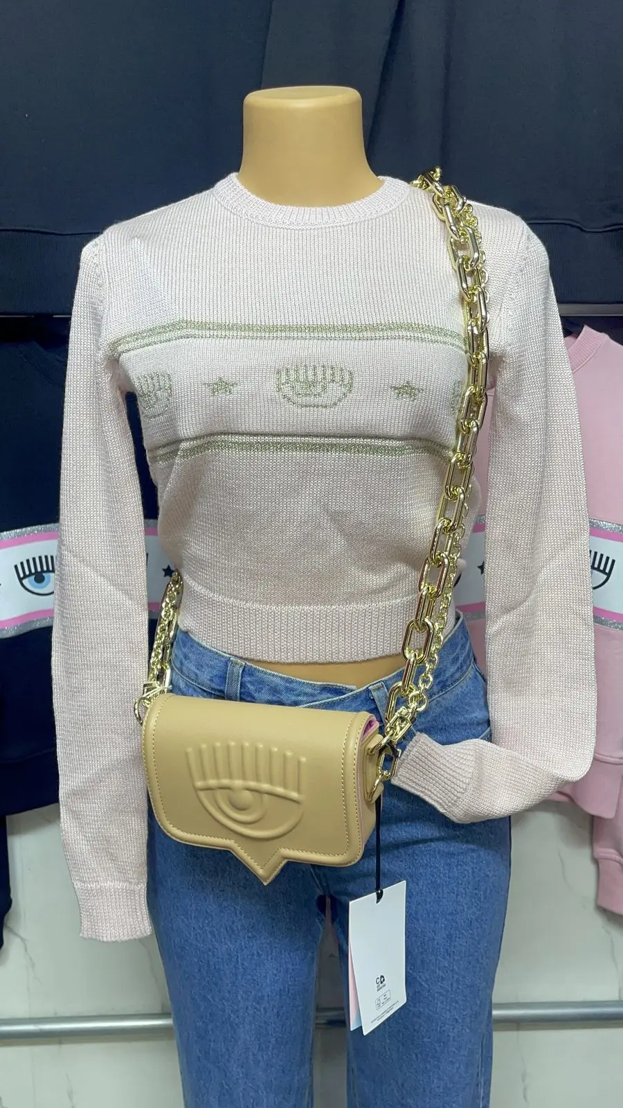 Sweater Chiara rosa brillos