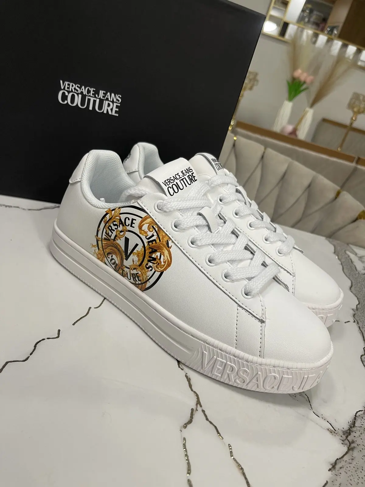 Zapatillas Versace blancas circulo