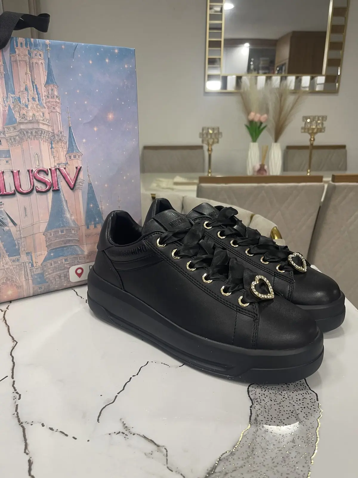 Zapatillas Love Moschino Negras Corazon