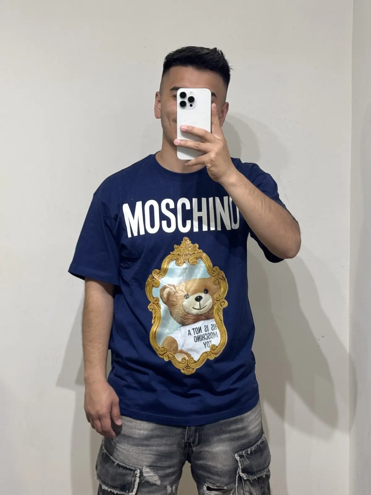 Polera Moschino oso azul