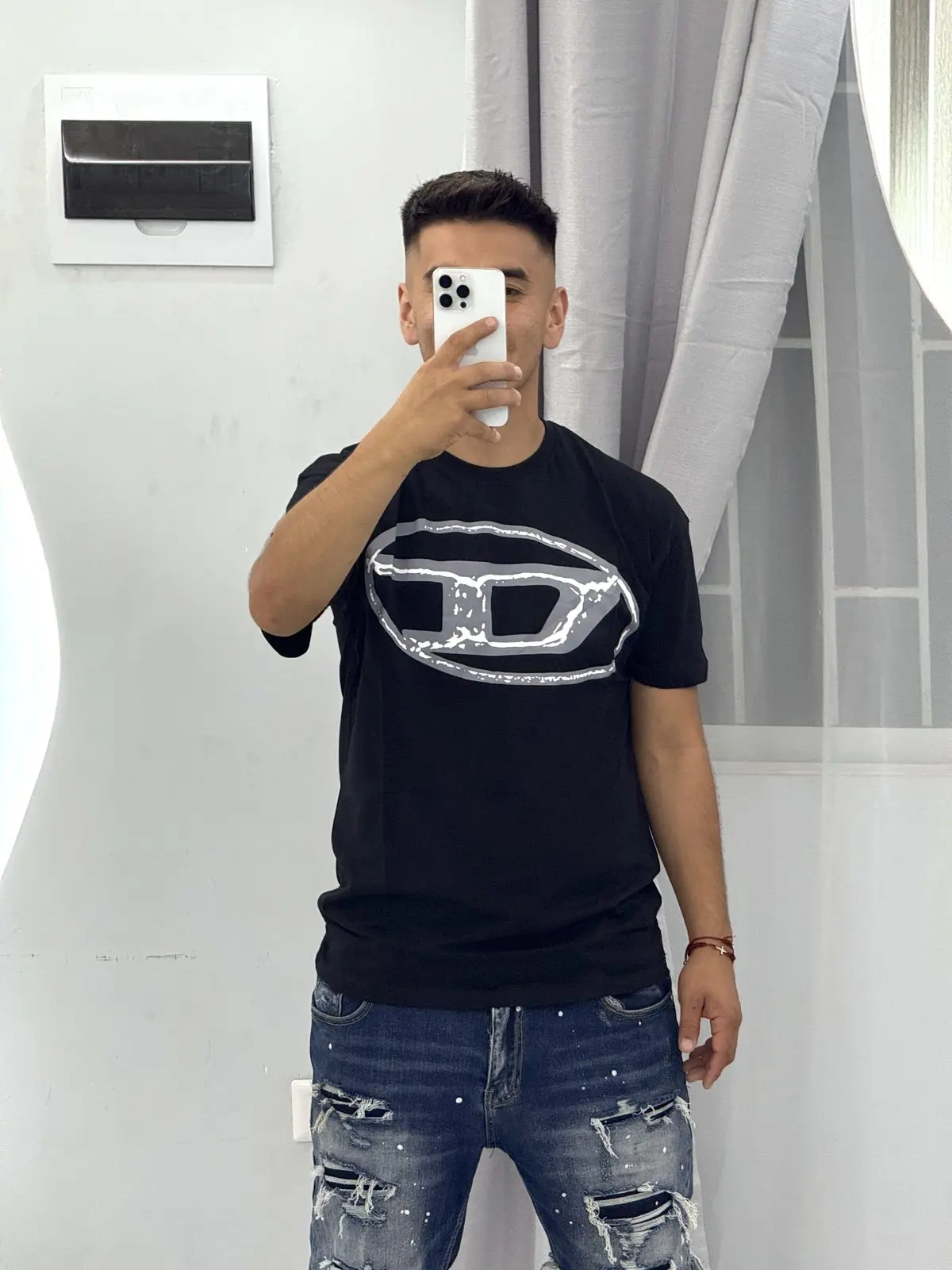 Polera Diesel Negra con Rayo