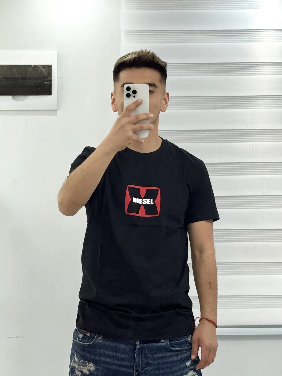 Polera Diesel Negra Logo X