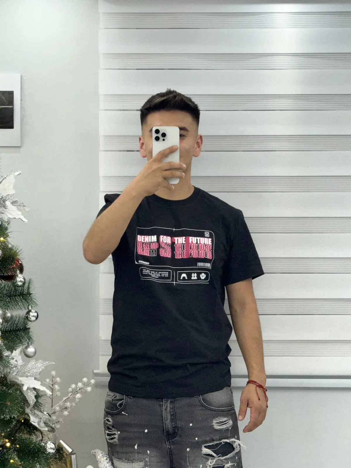 Polera G-Star RAW Negra Detalles Rosa