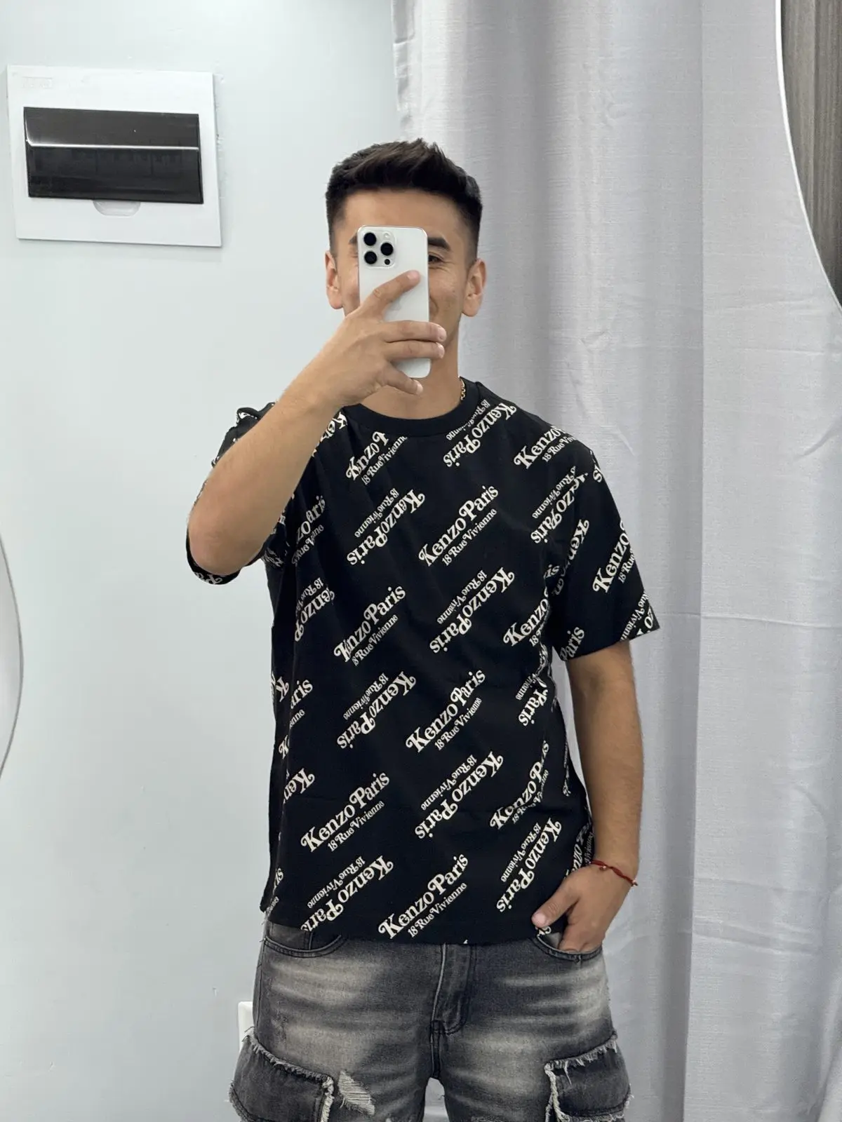 Polera Kenzo Negra Diseño Diagonal