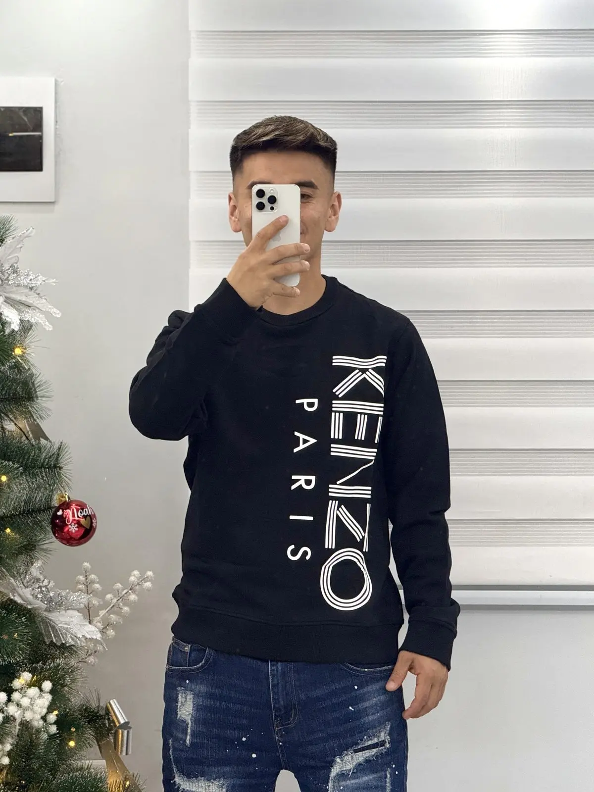 Polerón Kenzo Paris Negro Logo Vertical