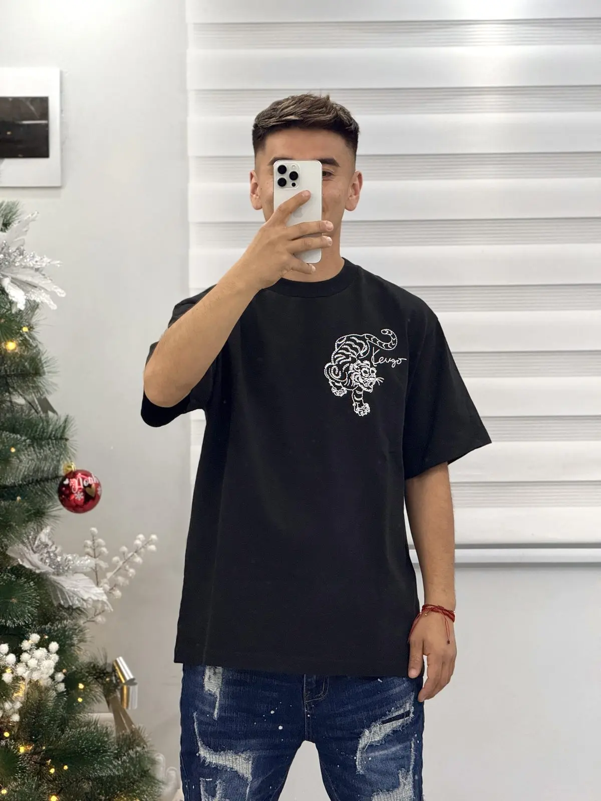 Polera Kenzo Negra Tigre en Espalda