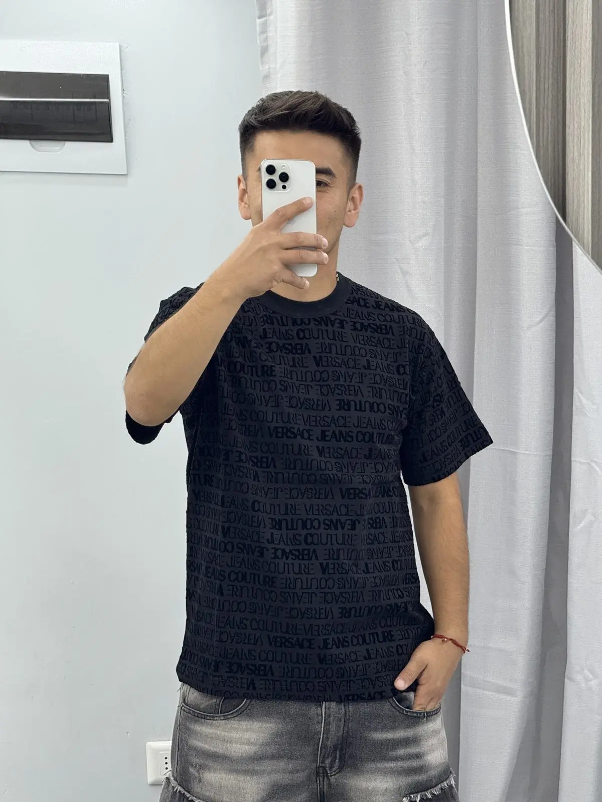 Polera Versace Negra Terciopelo