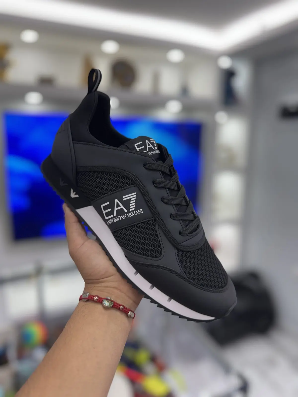 Zapatillas EA7 Negras Deportivas Logo Blanco