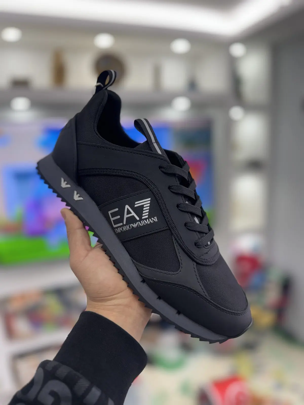 Zapatillas EA7 Negras Logo Plateado