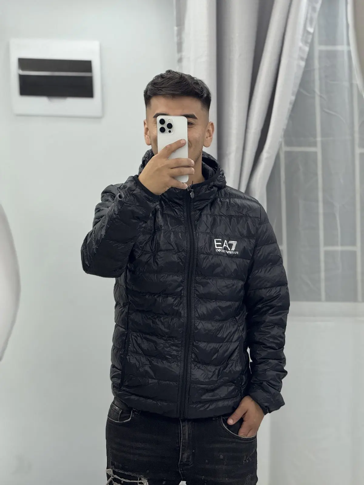 Chaqueta EA7 Negra Logo Plateado