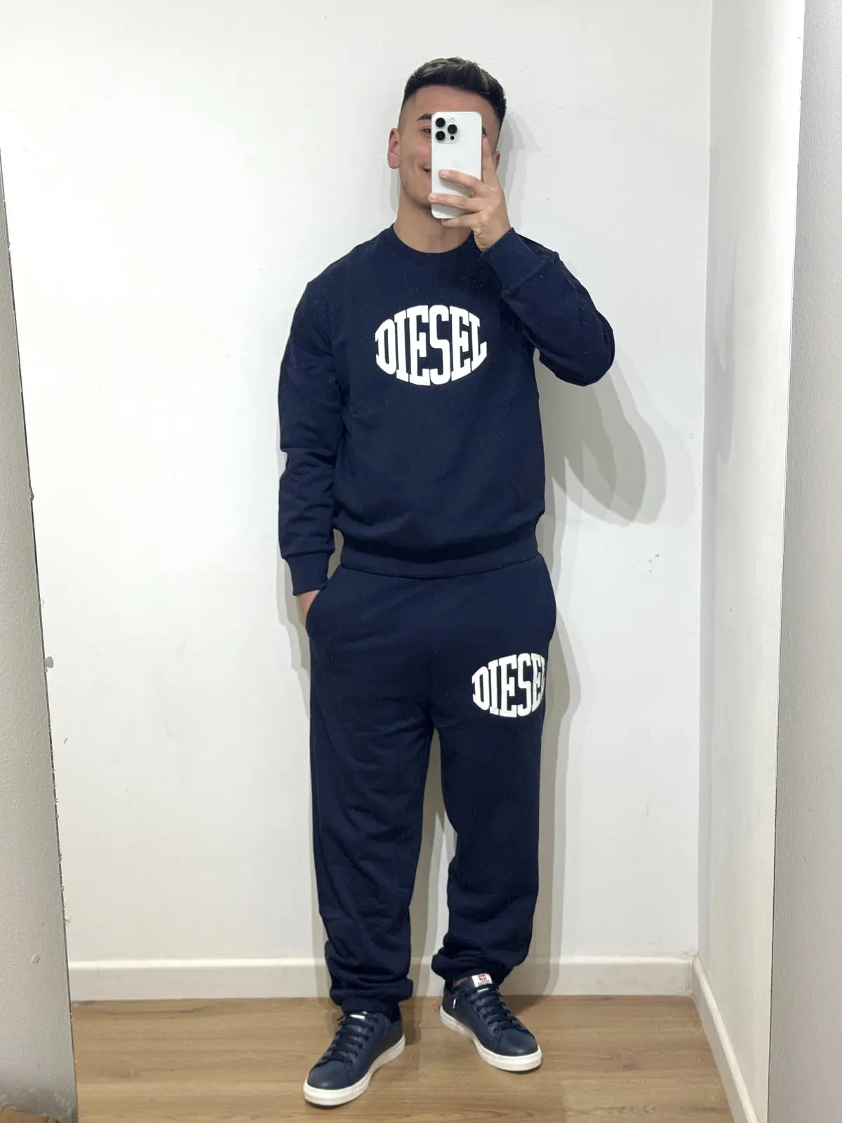 Conjunto Diesel Azul Logo Blanco