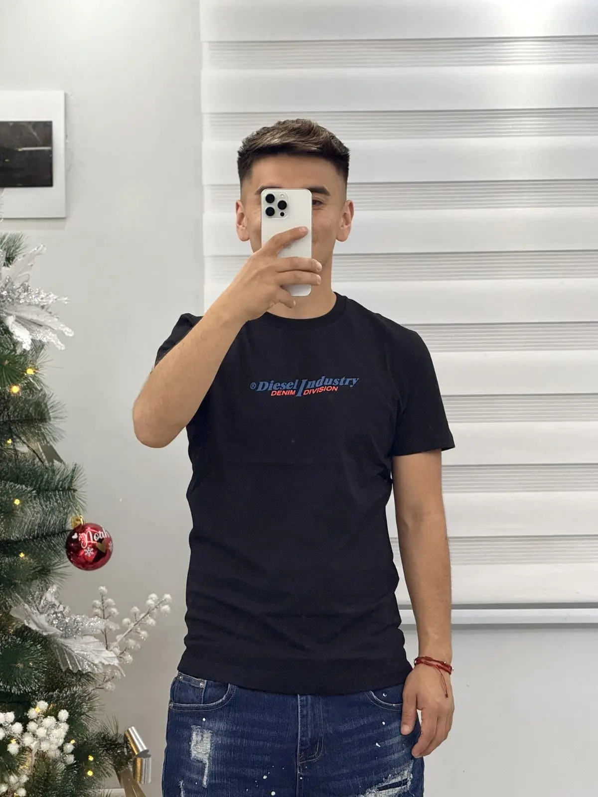 Polera Diesel Negra Logo Industry