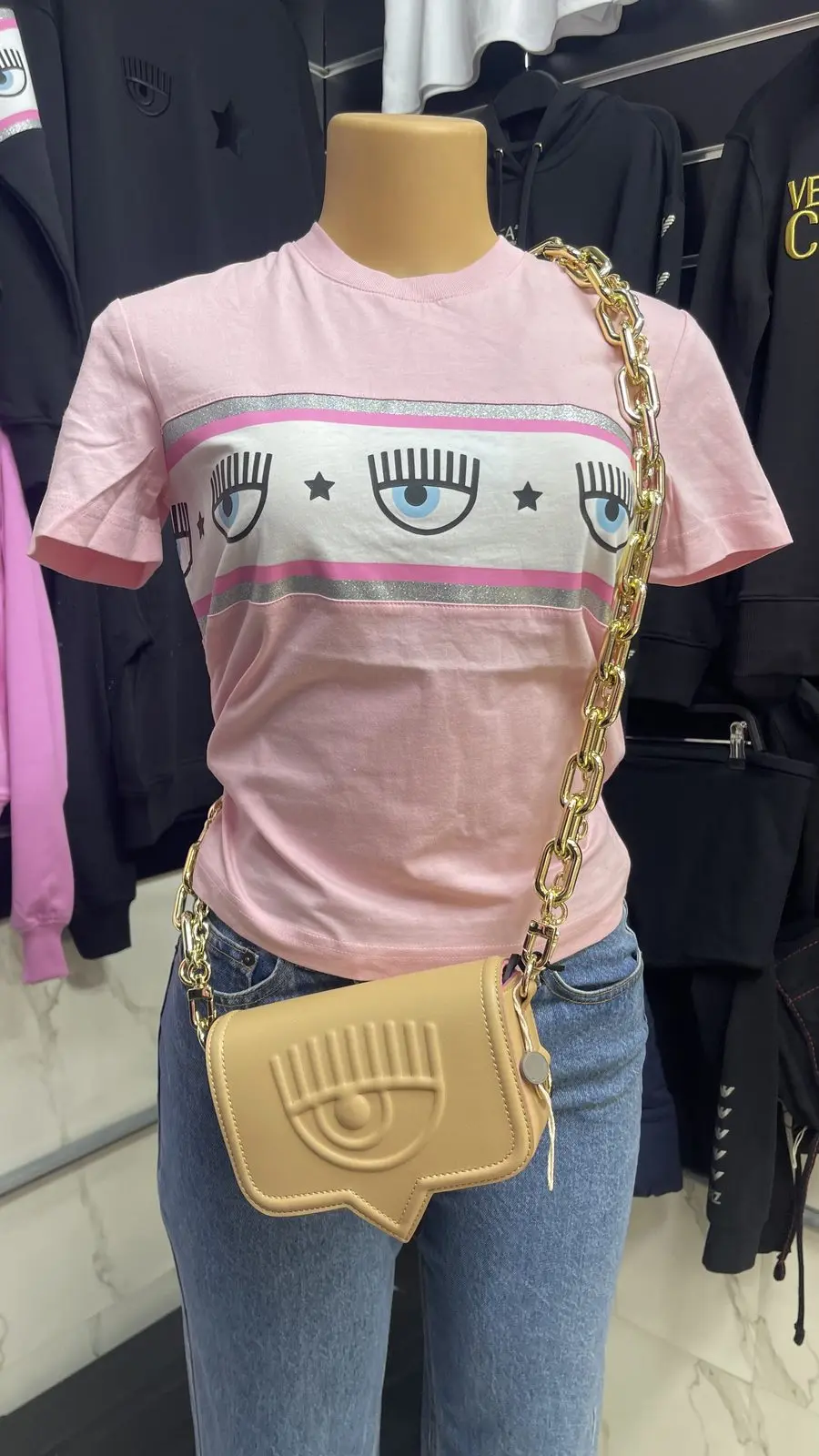 Polera Chiara Rosa con brillitos