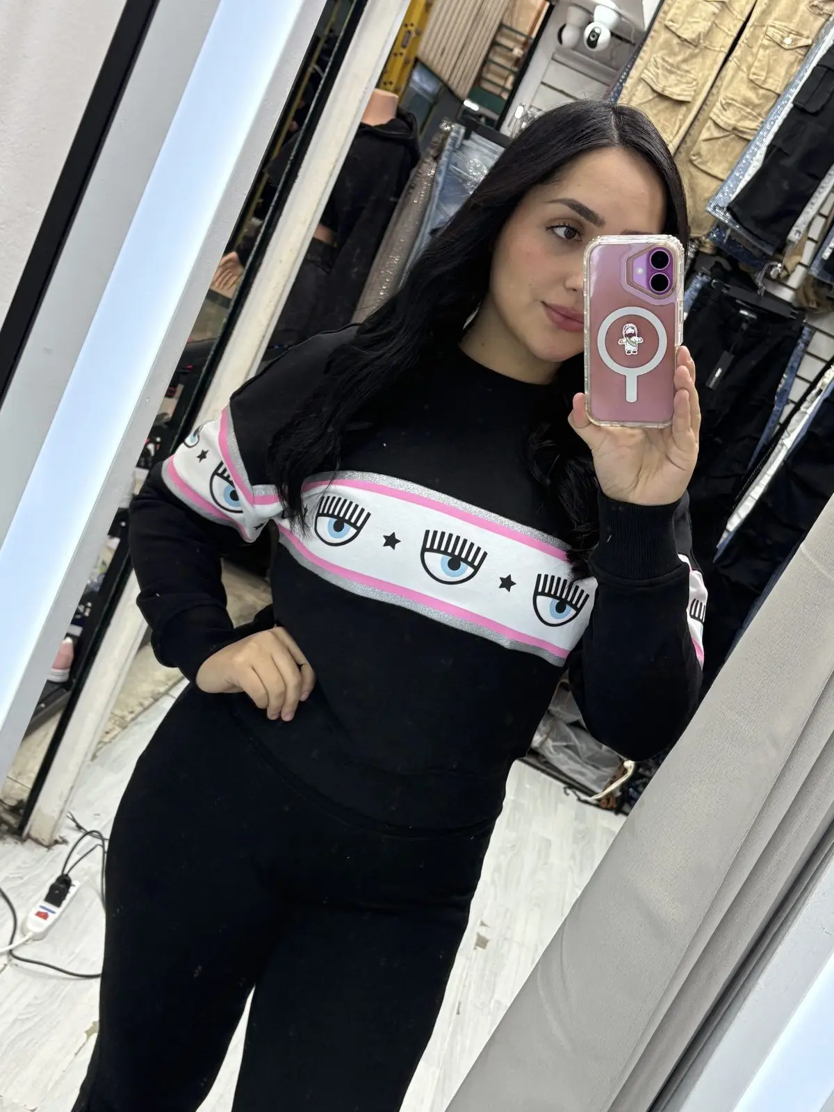 Sweater Chiara franja blanca